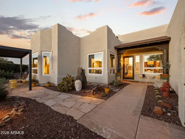 a view of a house with lounge chair
