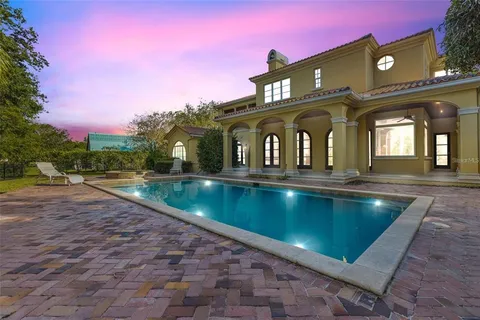 a view of a lake with a city