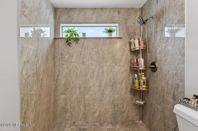 a bathroom with a shower