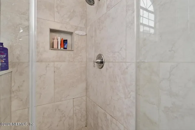 a bathroom with a shower