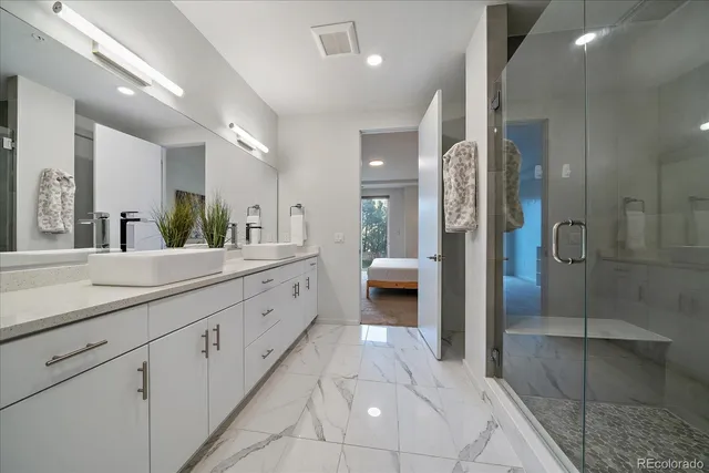 a bathroom with a shower