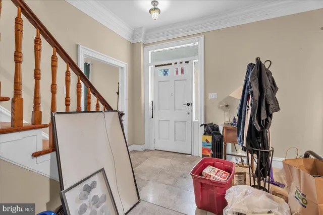 a view of an entryway with staircase