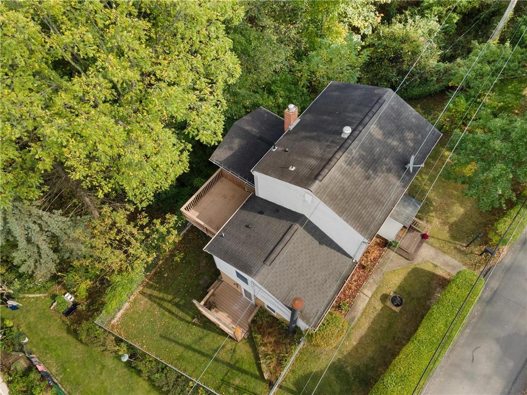 522 Upper Road Pittsburgh, PA 15228 - Photo 40 of 45 an aerial view of a house with a yard and trees