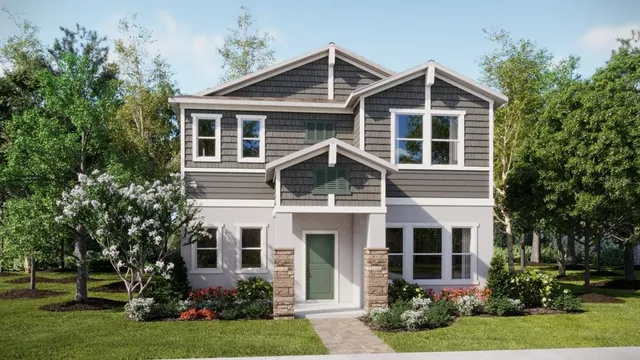 front view of a house with a yard