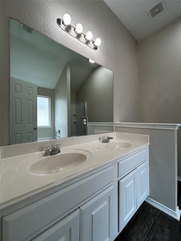 1249 Round Pen Run Fort Worth, TX 76052 - Photo 13 of 28 a bathroom with a sink double vanity and a mirror