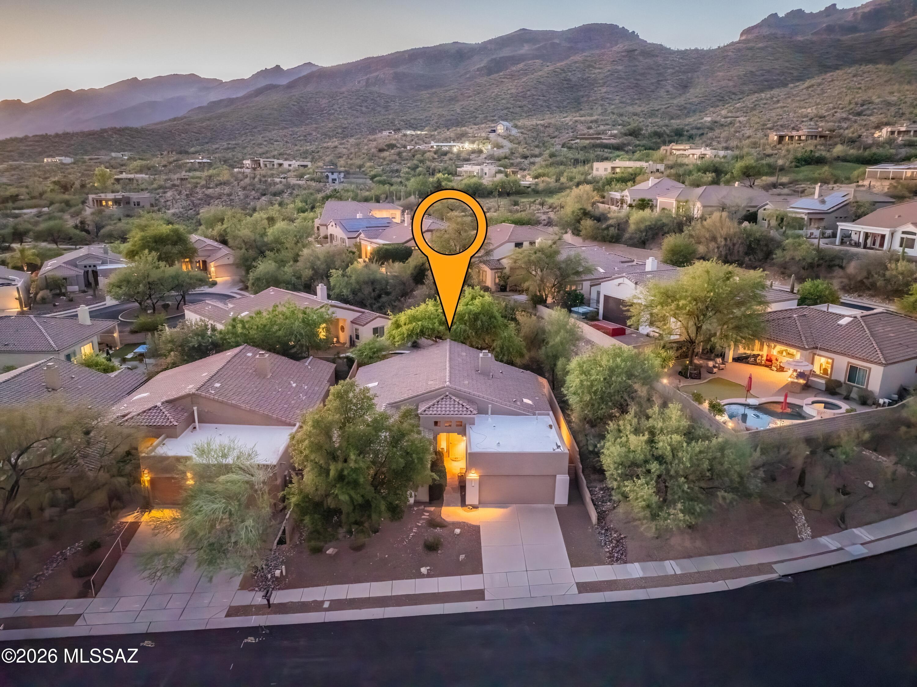 5305 Spring View Drive Tucson, AZ 85749 - Photo 38 of 41 Drone Twilight 5