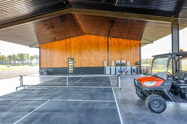 a view of a swimming pool with an ocean view
