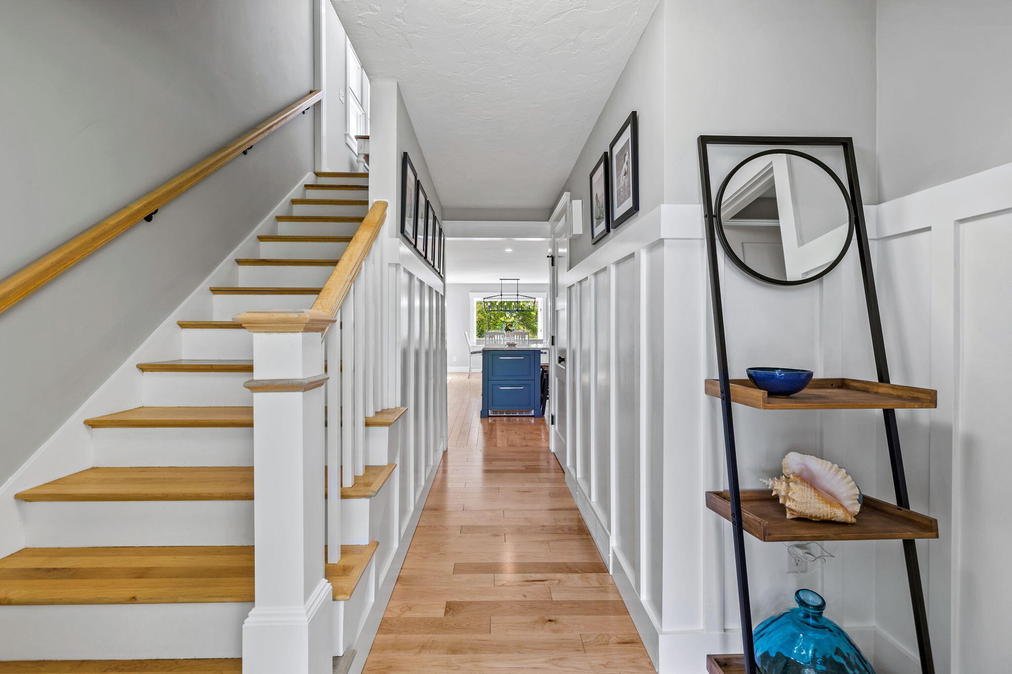 40 Pilgrim Road Sagamore Beach, MA 02562 - Photo 19 of 42 a view of staircase with railing and a chandelier