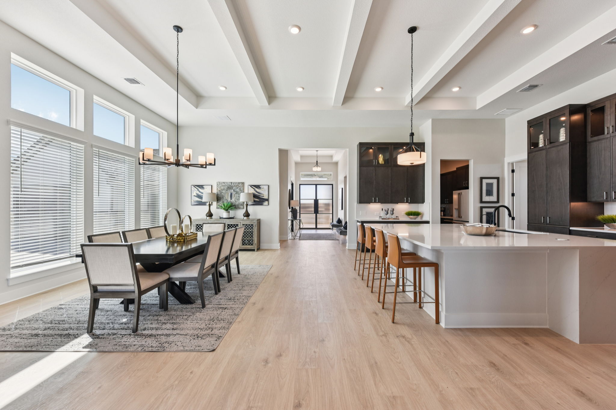 1400 Paxton Lane Georgetown, TX 78633 - Photo 9 of 39 Dining space with light wood finished floors and hanging lights