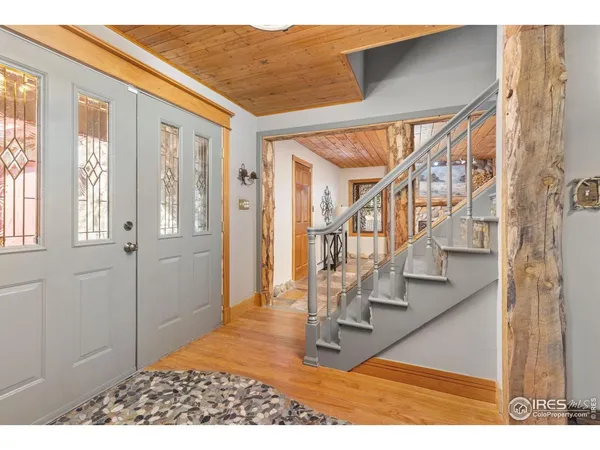 a view of a hallway with workspace