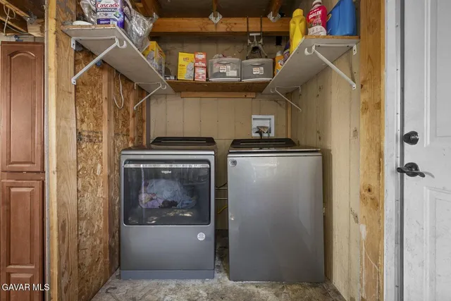 a view of a storage and utility room