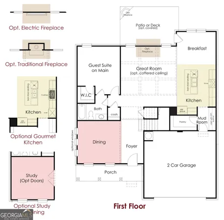 a view of kitchen and empty room with wooden floor