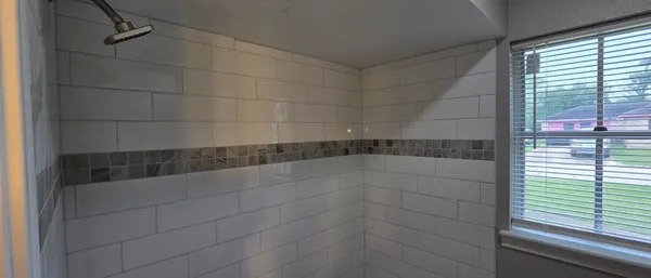 a bathroom with a shower