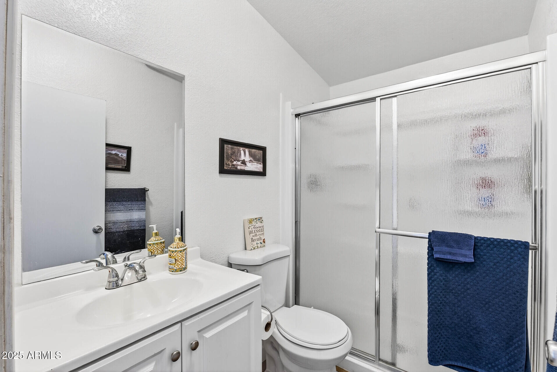 16101 North El Mirage Road, Unit 353 El Mirage, AZ 85335 - Photo 27 of 46 a bathroom with a sink a toilet and shower