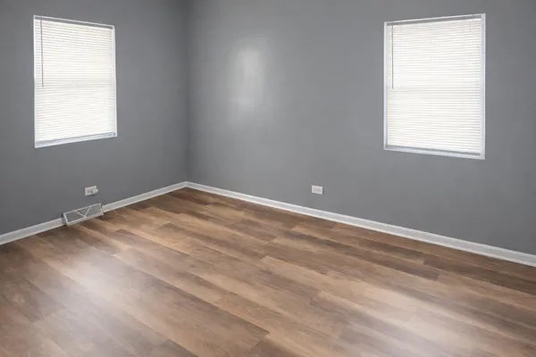 an empty room with a window