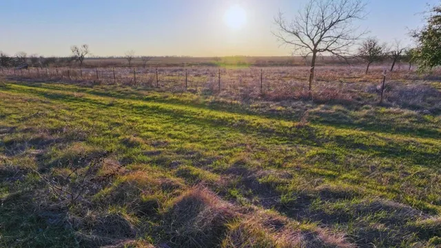 a view of a yard with an ocean