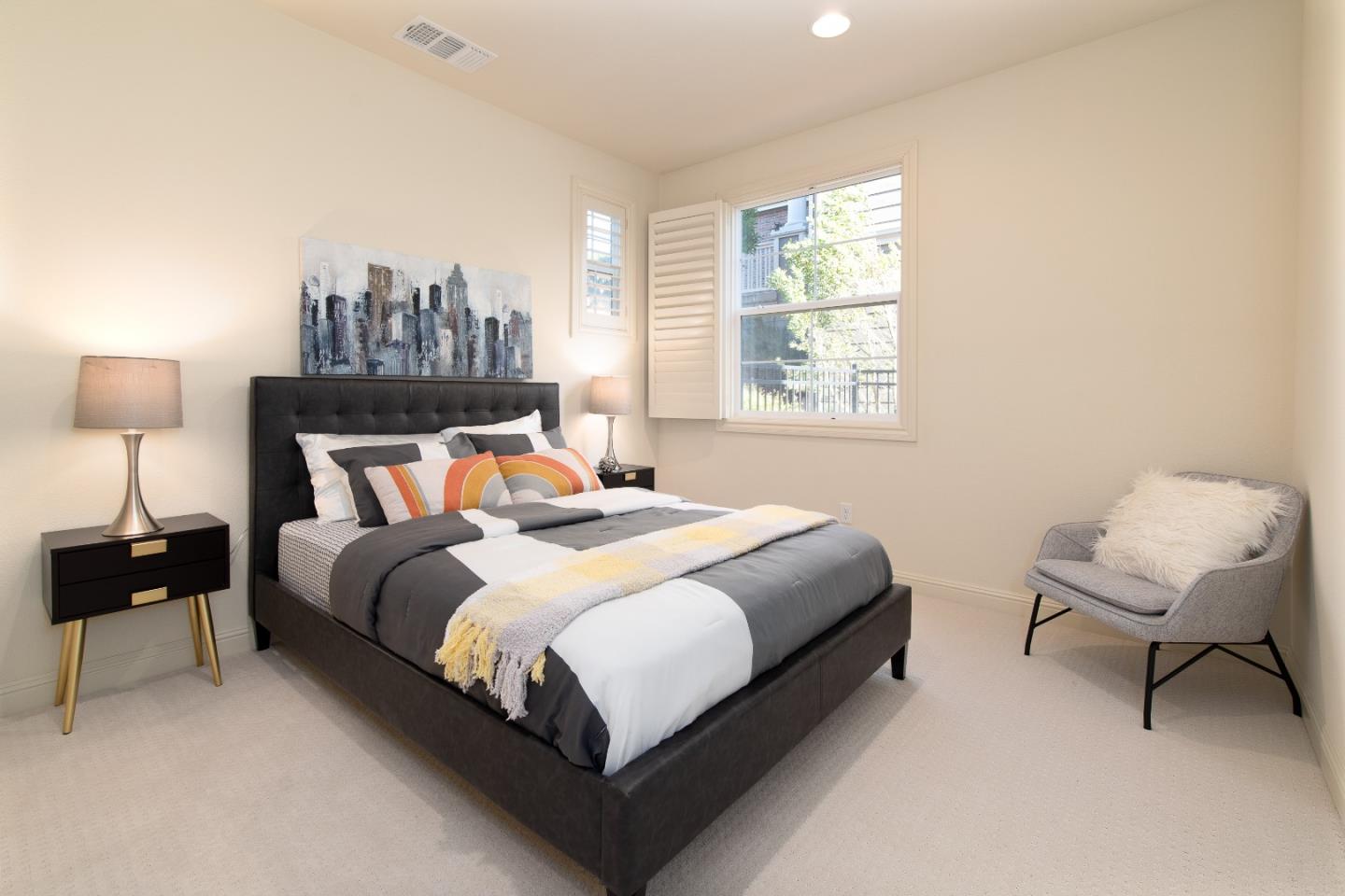 147 Elderberry Lane Brisbane, CA 94005 - Photo 33 of 56 a bedroom with a bed a lamp and a window