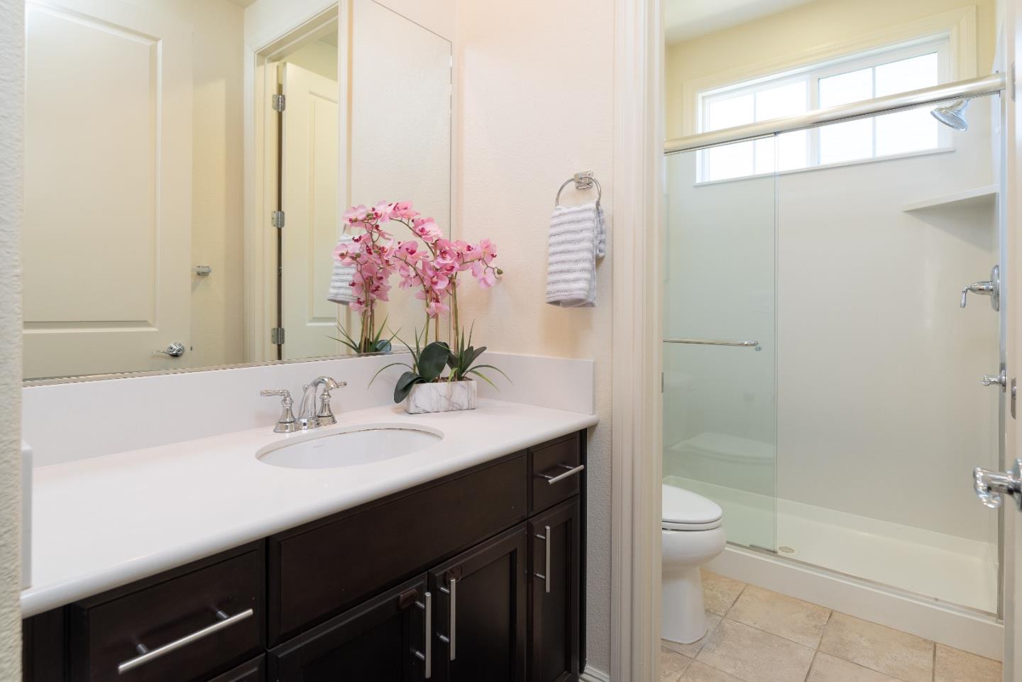 147 Elderberry Lane Brisbane, CA 94005 - Photo 39 of 56 a bathroom with a sink a toilet and shower