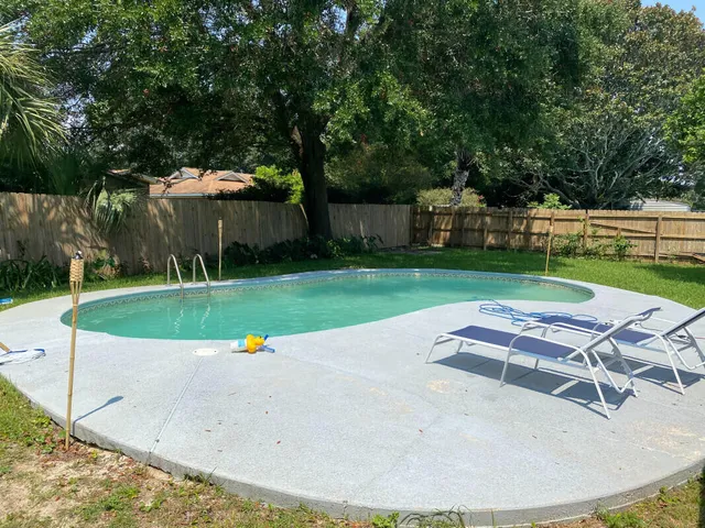 a view of a park with plants and trees