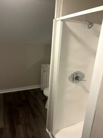 a bathroom with a shower