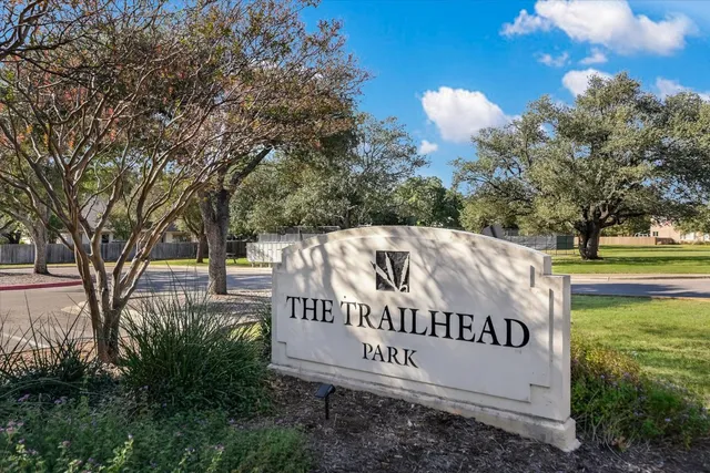 a view of a park with slide