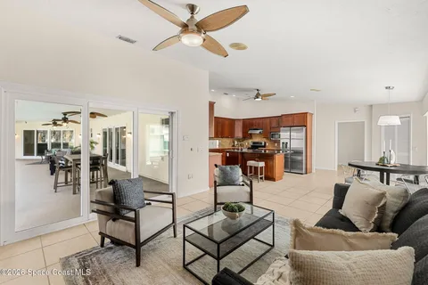 a living room with furniture