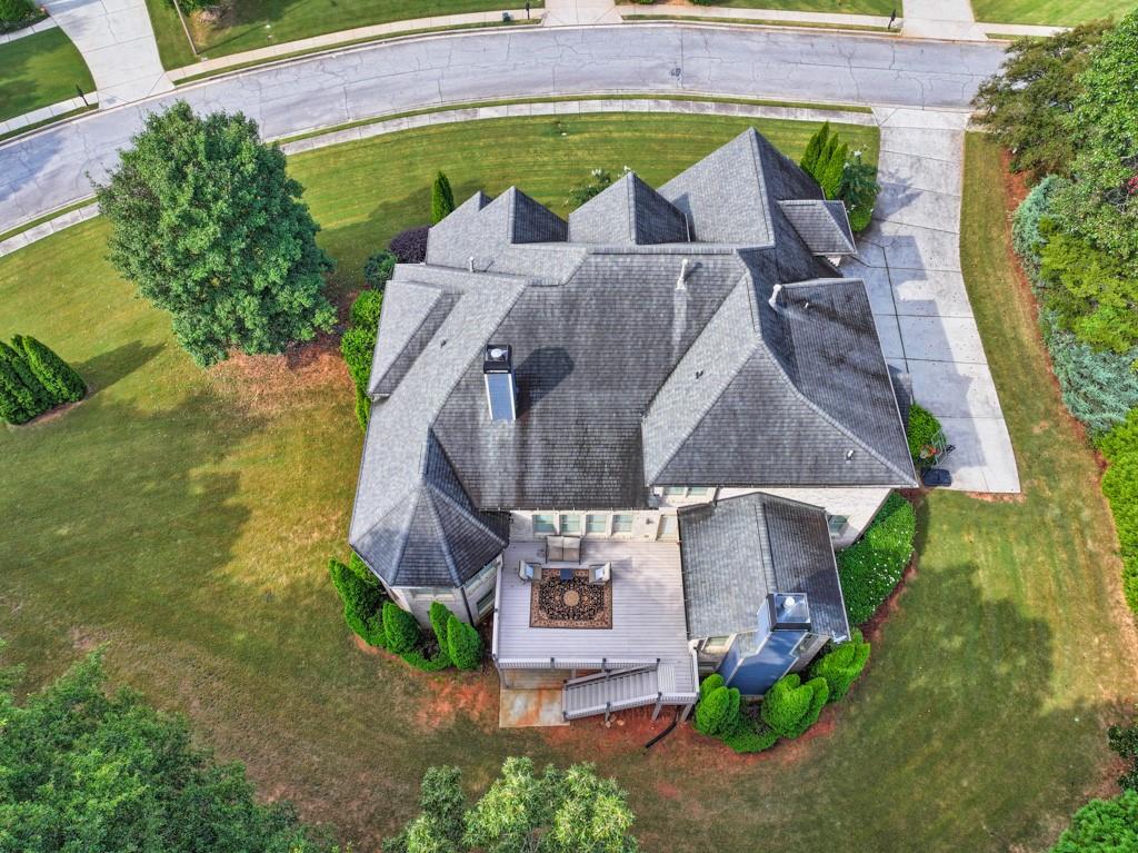 3315 Kylee Dawn Circle Lawrenceville, GA 30045 - Photo 91 of 97 an aerial view of a house with garden space and street view