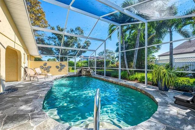 a view of a backyard with plants and garden