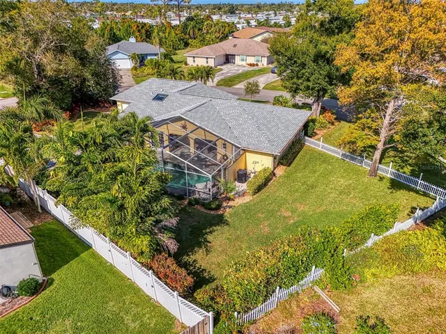 an aerial view of a house