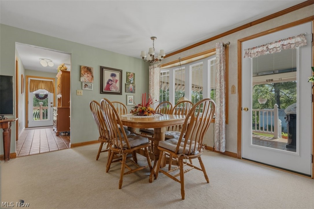 800 Arends Ridge Road Marietta, OH 45750 - Photo 33 of 50 Dining area with door to rear porch.