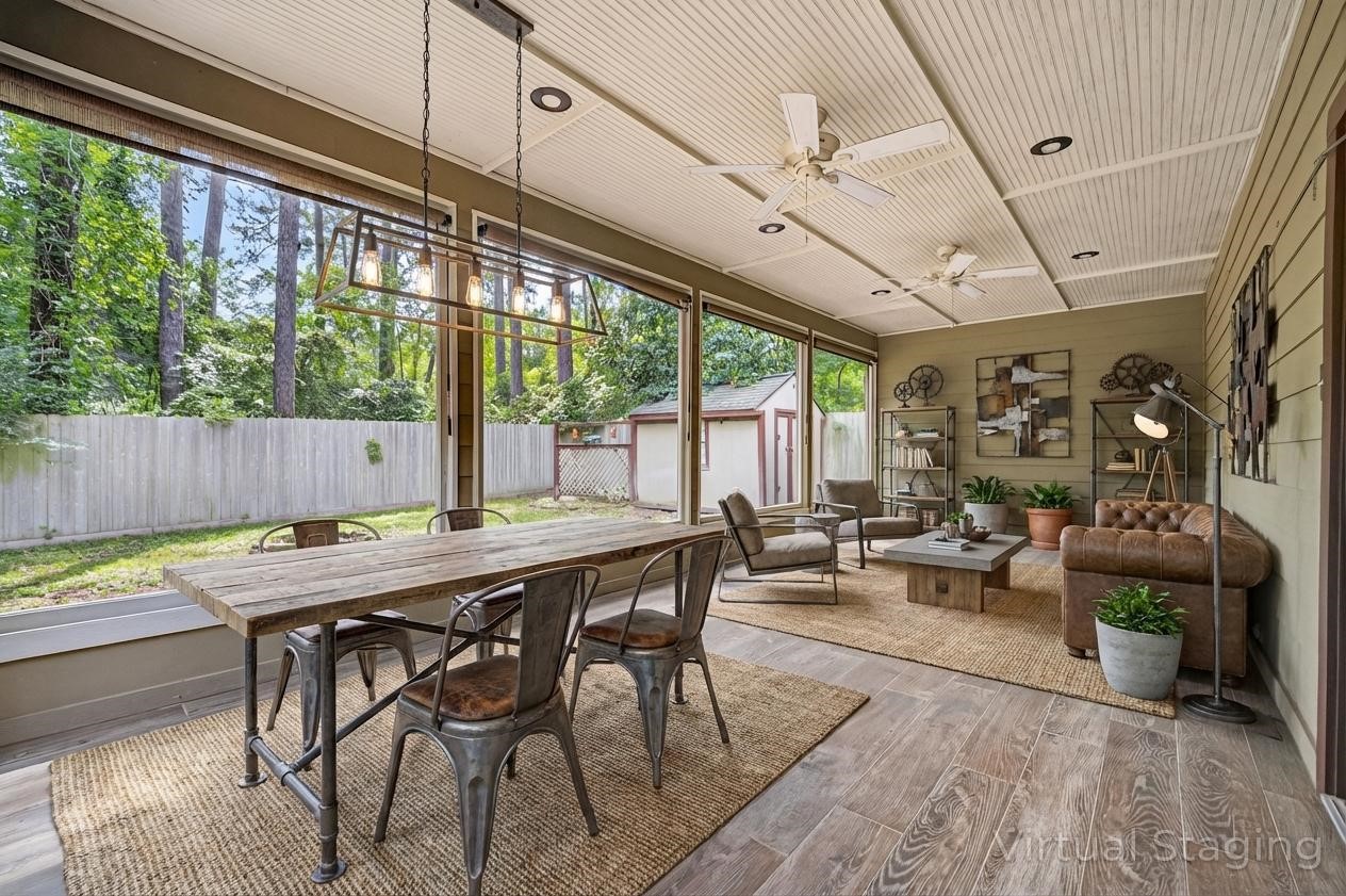1007 West Cedar River Road Conroe, TX 77316 - Photo 34 of 48 a view of a dining room with furniture window and outside view
