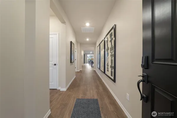 a view of hallway with stairs