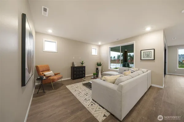 a living room with furniture