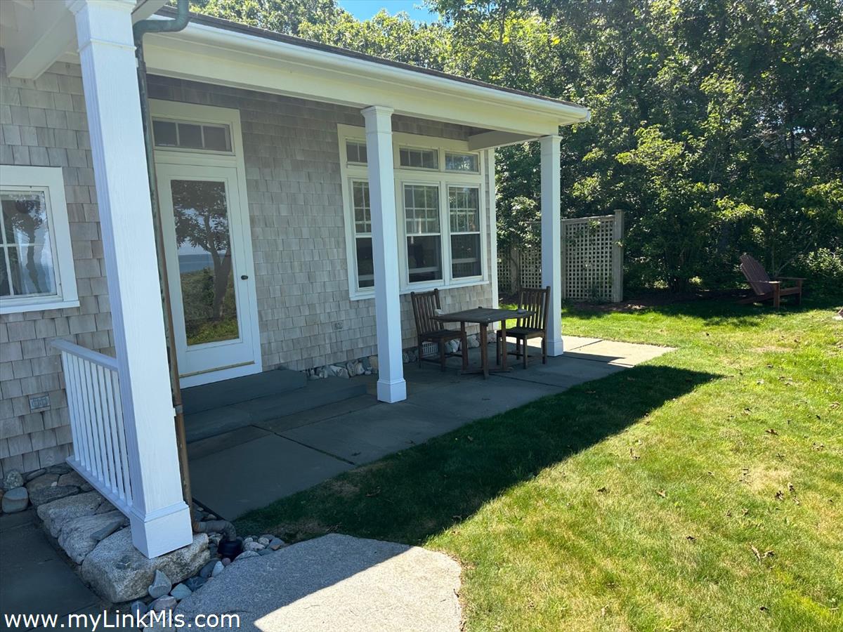 78 Hammett Road Chilmark, MA 02535 - Photo 23 of 53 Private Blue Stone Patio Outside Primary Bedroom