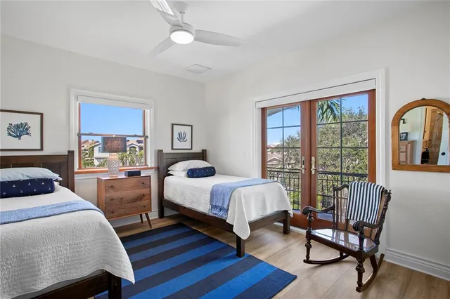 a workspace with furniture window and wooden floor