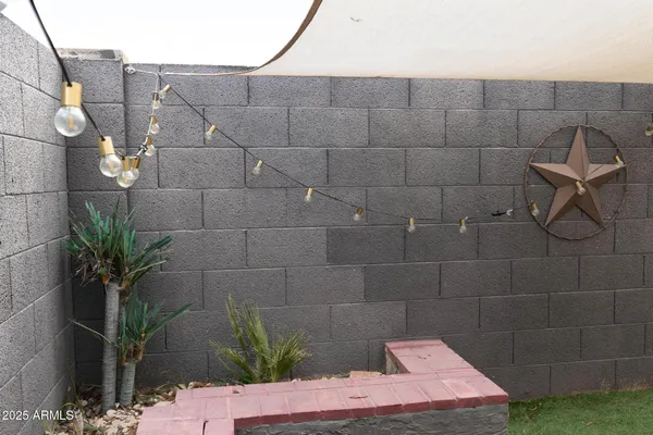 a view of backyard with tub and shower