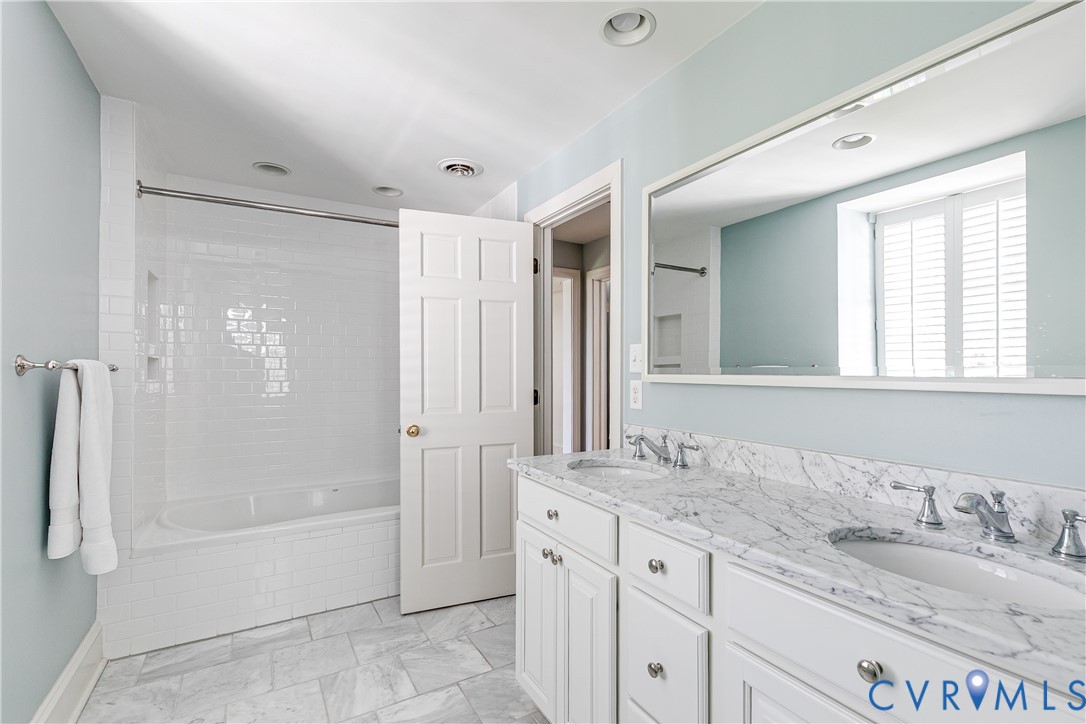 4306 Dover Road Richmond, VA 23221 - Photo 41 of 56 Fully renovated Hall Bath w/double vanity & shower
