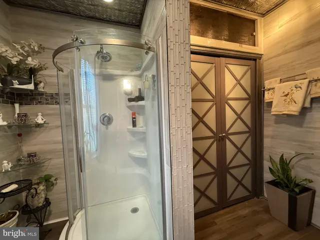 a bathroom with a shower