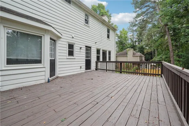 a view of a house with a deck