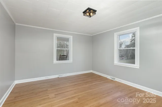 a view of a room that has a window in it