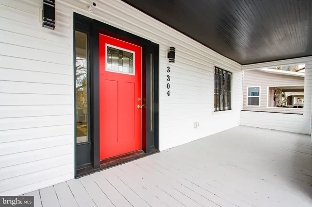 a view of a red door of the house