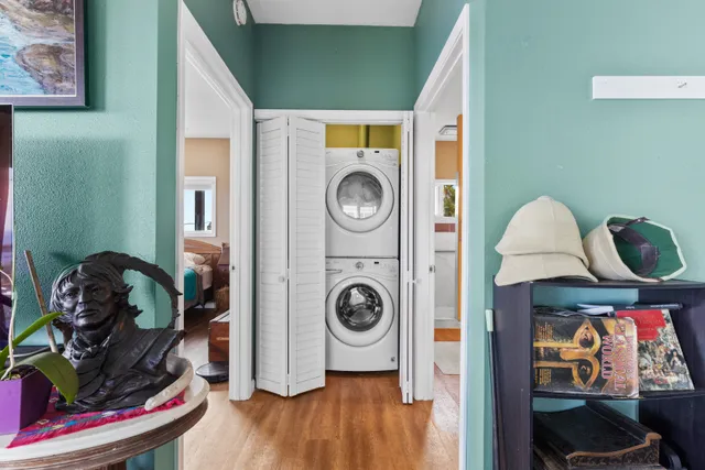 a view of entryway with wooden floor