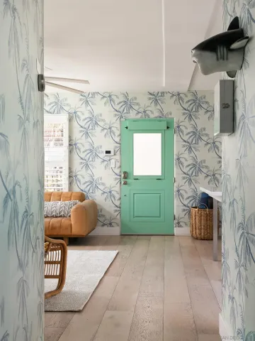 view of hall way with mirror