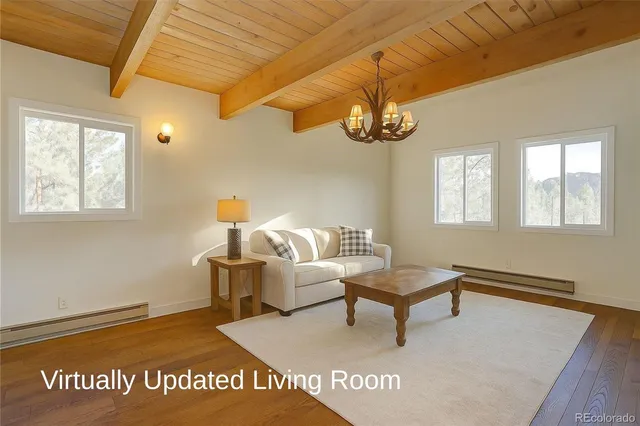a living room with furniture