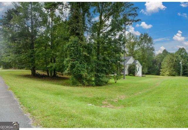 a view of a trees with a yard