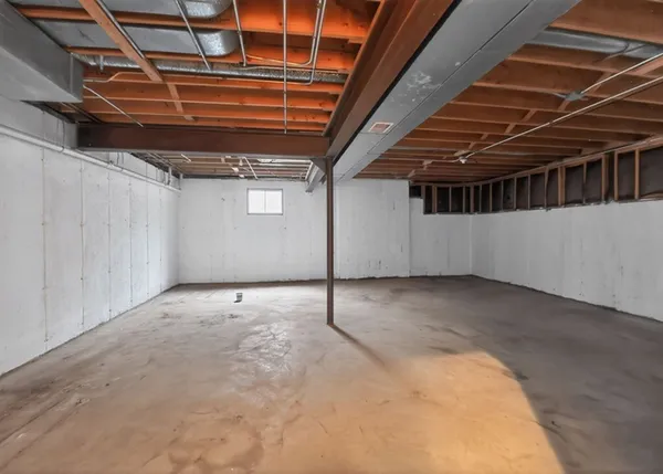 a view of room with wooden ceiling