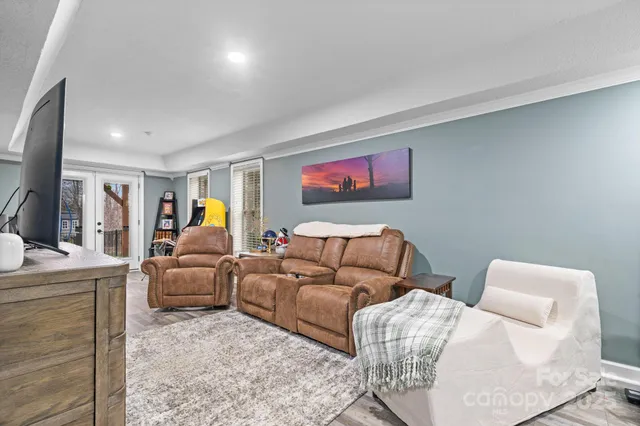 a living room with furniture and a couch