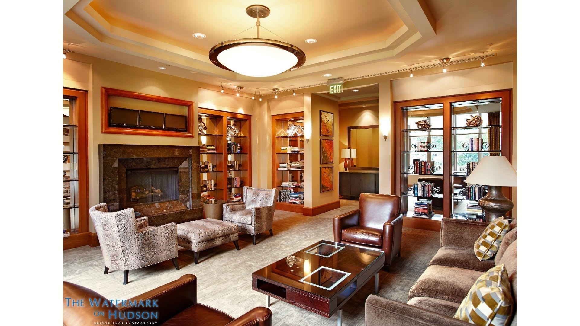 8100 River Road, Unit 1203 North Bergen, NJ 07047 - Photo 15 of 31 a living room with furniture and a fireplace