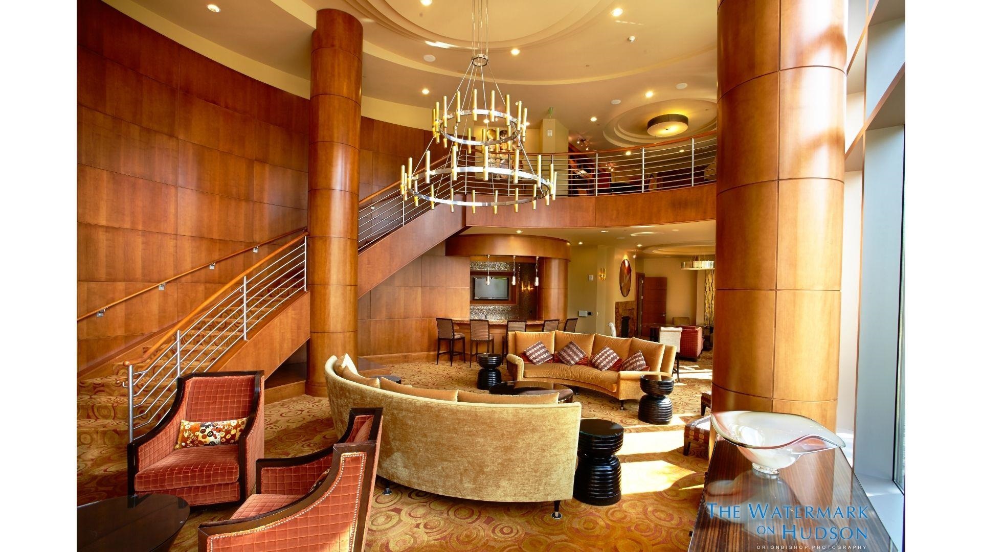 8100 River Road, Unit 1203 North Bergen, NJ 07047 - Photo 17 of 31 a living room with fireplace furniture and a lamp