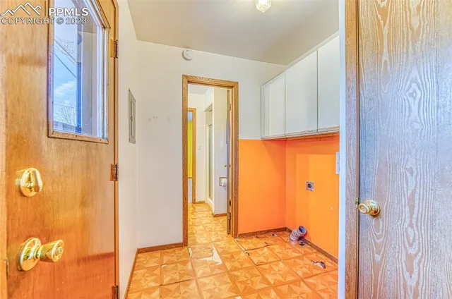 a view of a bathroom with a shower